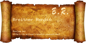Breitner Renátó névjegykártya